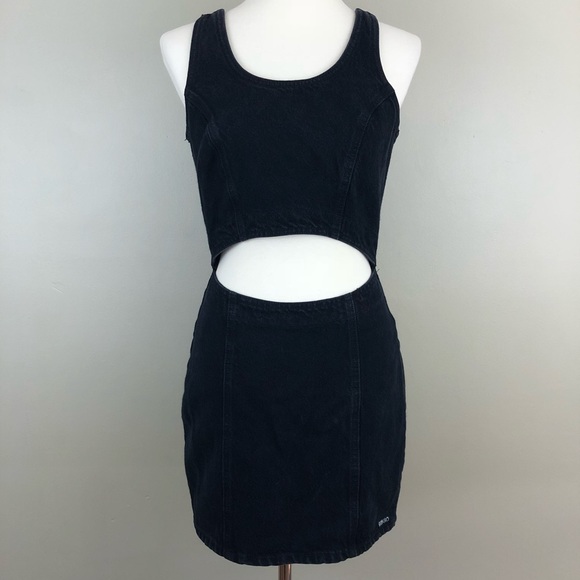 black dress with stomach cut out